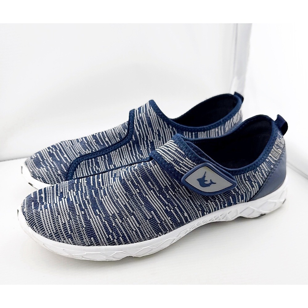 Reel Legends Blue & White Water Shoes With Hook & Loop Enclosure. Size 10